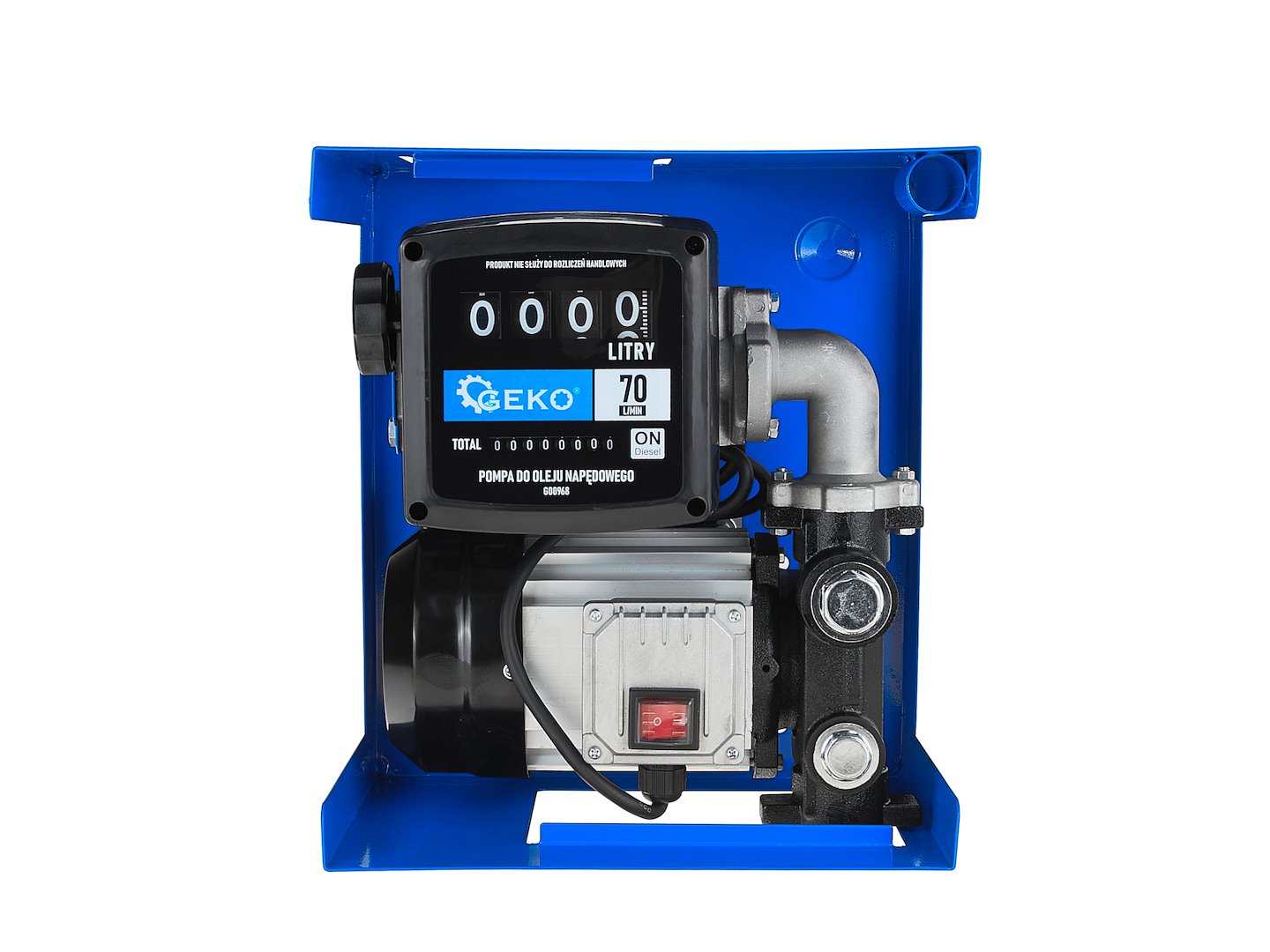Pompa autoadescante per trasferimento diesel gasolio 70 l/min 900 W con pistola automatica e contatore, distributore diesel gasolio, Geko