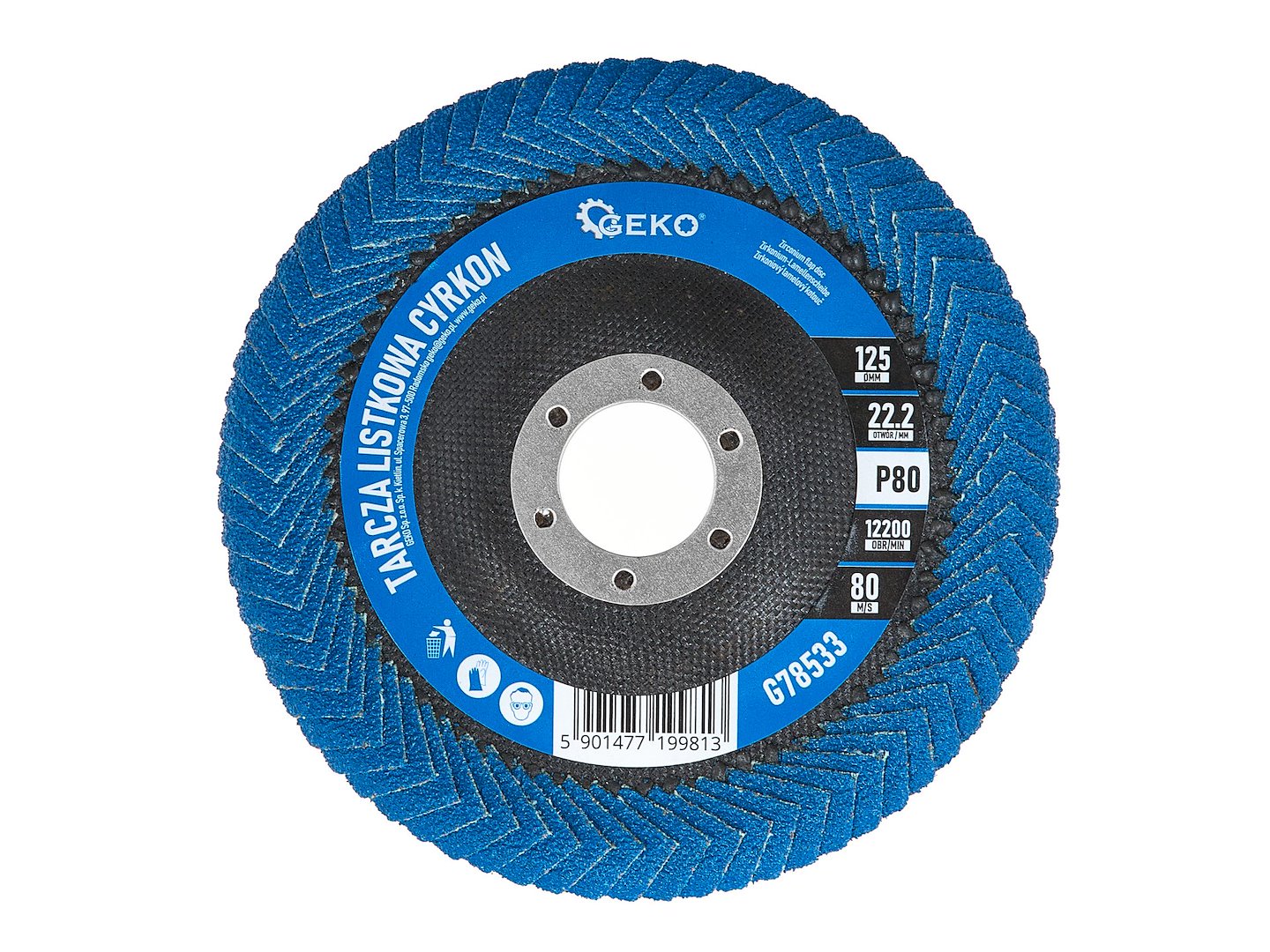 Disco lamellare in zirconio, per smerigliatrice angolare, disco a lamella al zirconio, 125 mm P80