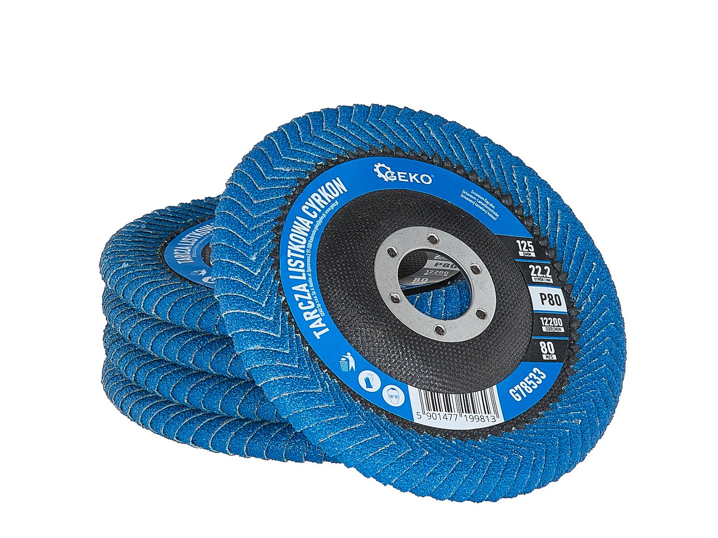 Disco lamellare in zirconio, per smerigliatrice angolare, disco a lamella al zirconio, 125 mm P80