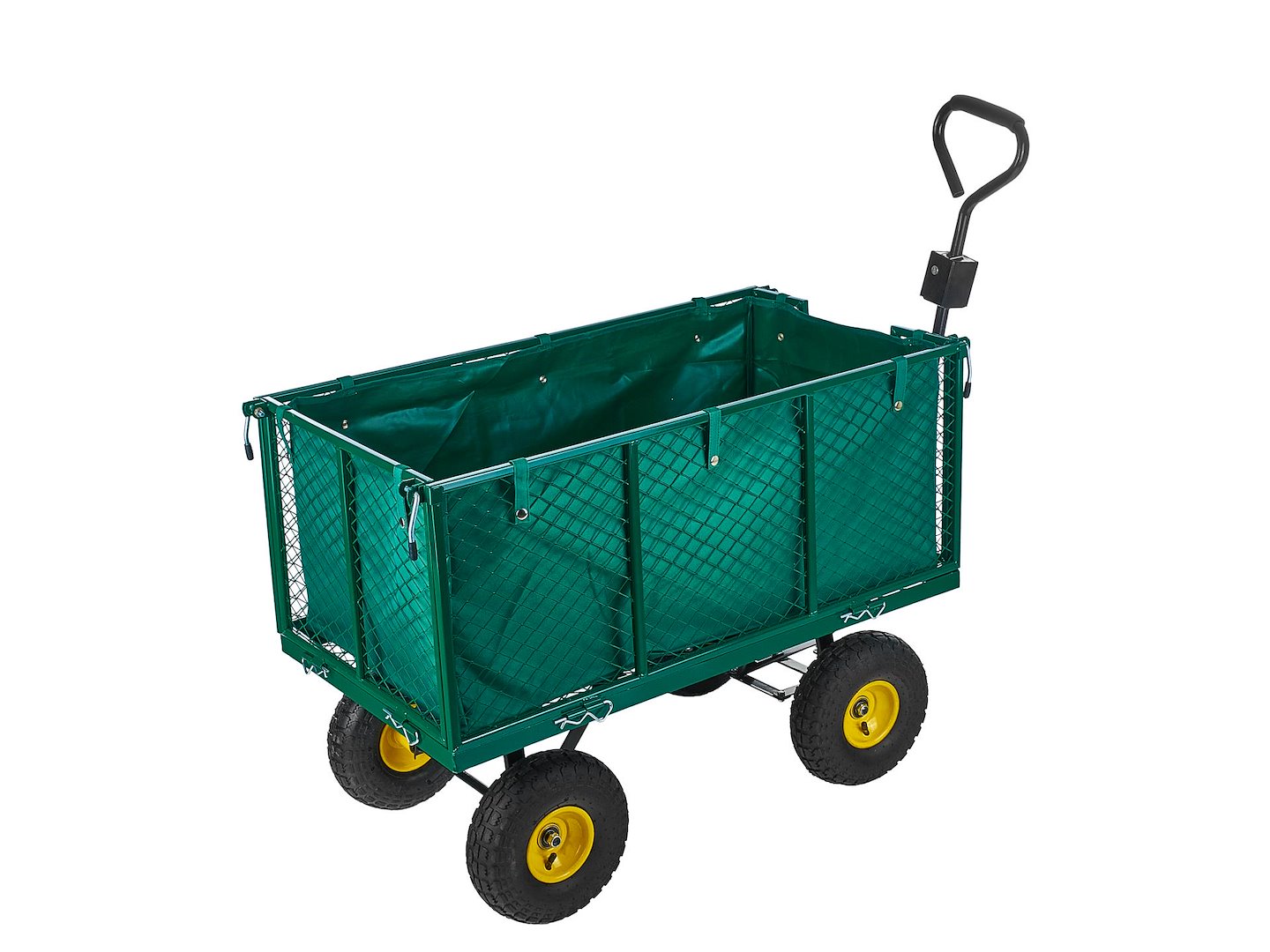 Carrello da giardino con sponde pieghevoli ribaltabili, carrello a mano da trasporto, max 220 litri-kg, 96 x 51 x 40 cm Geko