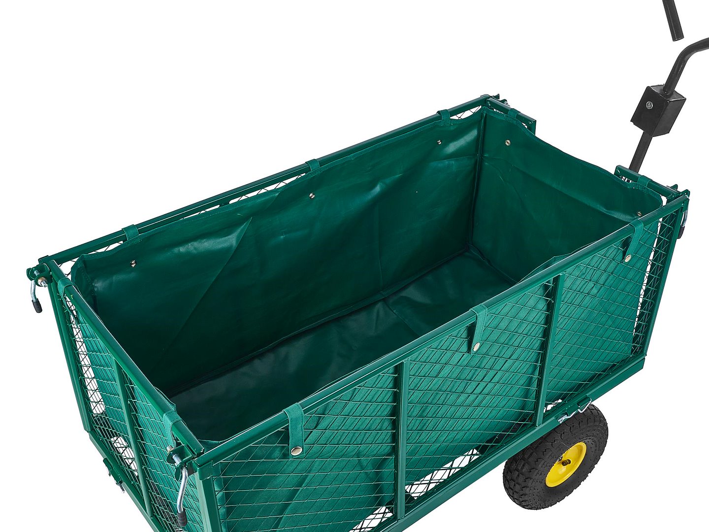 Carrello da giardino con sponde pieghevoli ribaltabili, carrello a mano da trasporto, max 220 litri-kg, 96 x 51 x 40 cm Geko