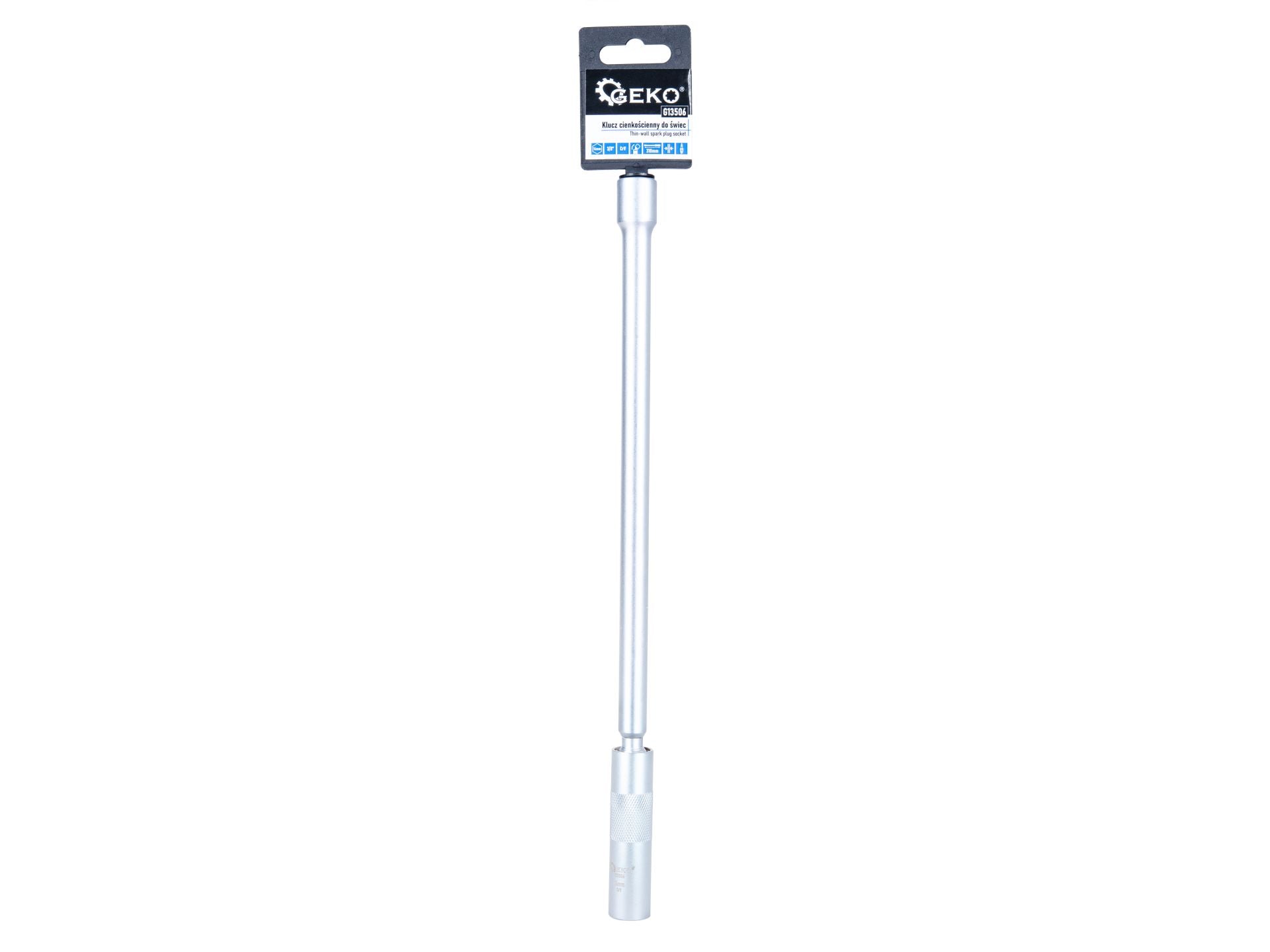 Chiave candela, 12 punti, 3/8”, 14mm, giunto cardanico, parete sottile e asta lunga, acciaio Cr-V, 310 mm, Geko