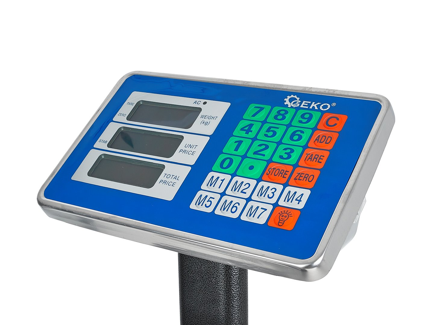 Bilancia a piattaforma con display LCD, portata 150 kg Geko