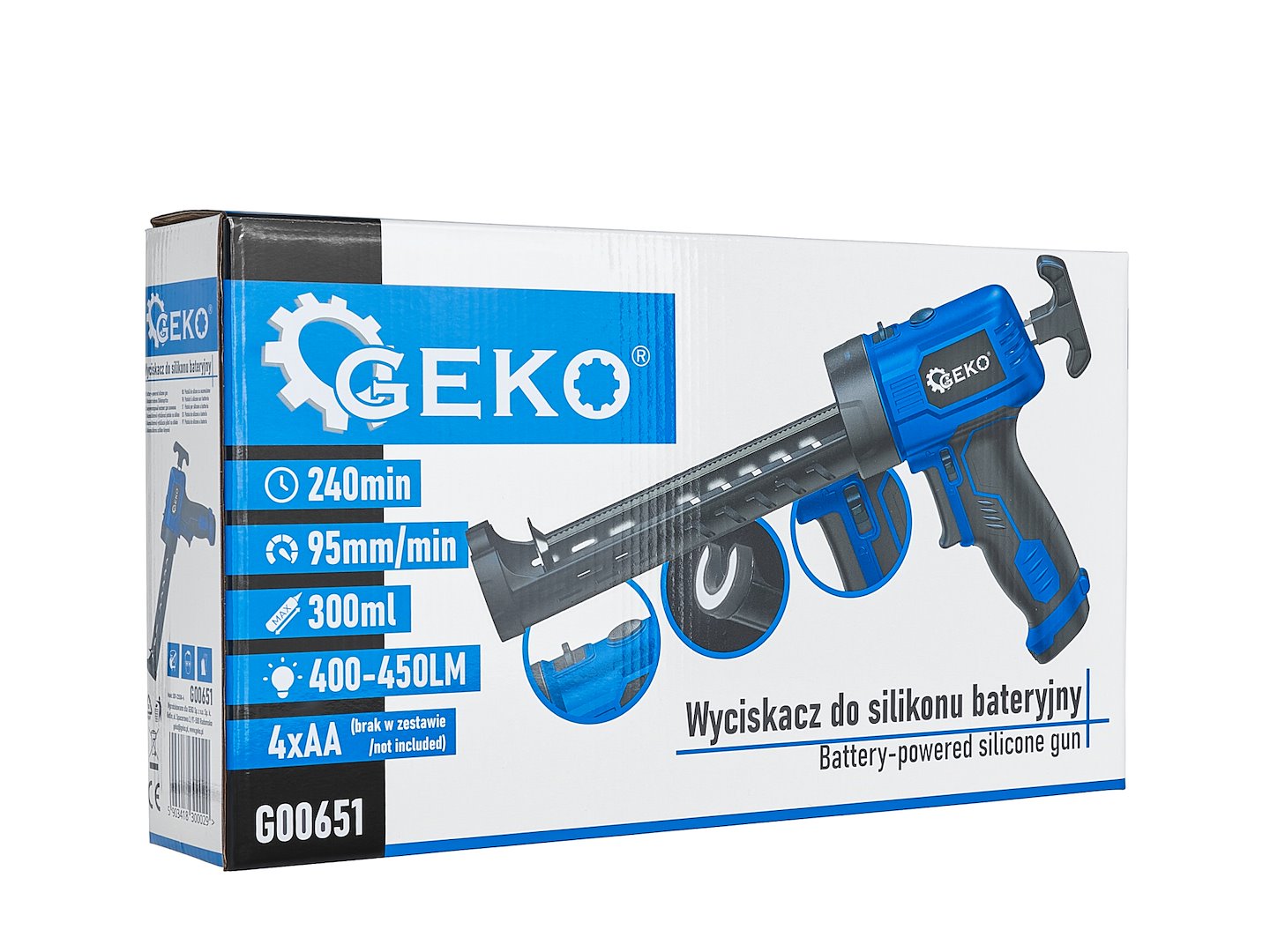 Pistola per silicone elettrica con LED 6v Geko
