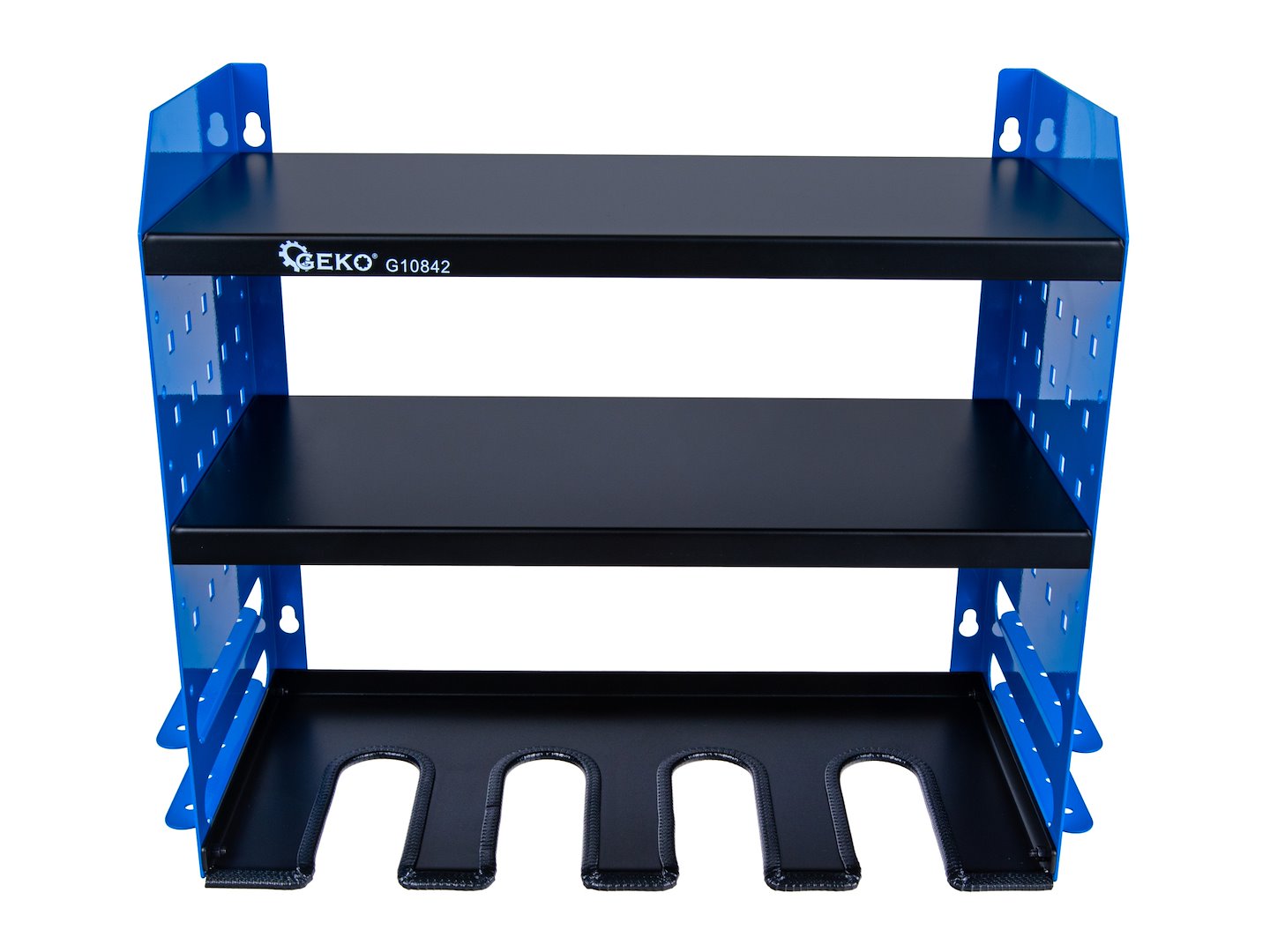 Organizzatore per attrezzi da parete, supporto per trapano a percussione, scaffale portautensili in metallo, organizer pesante per garage e officina con supporto laterale per cacciavite per garage, Geko