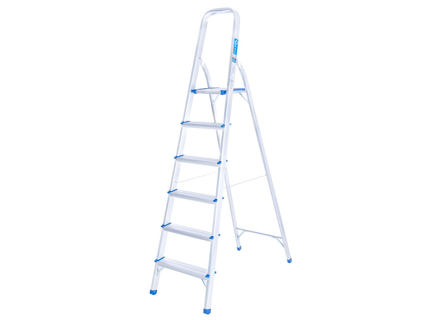 Scala pieghevole in alluminio 6 gradini, portata max 150 kg Geko
