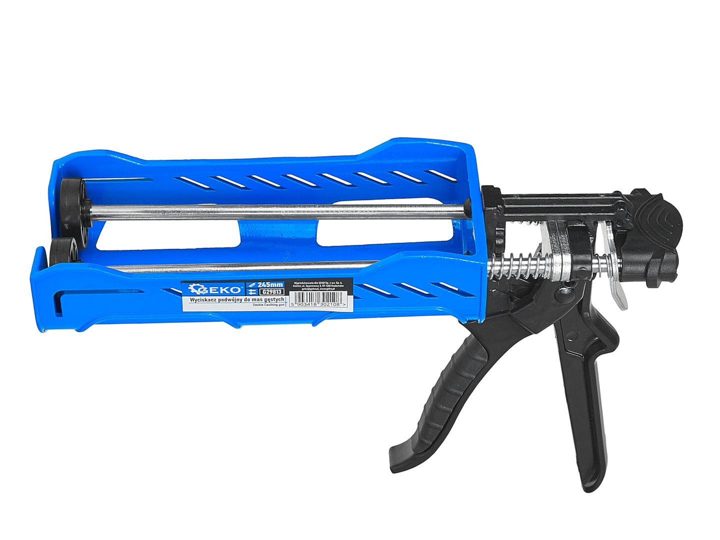 Pistola per cartucce a doppio componente, ad alta spinta, pistola doppia per cartucce in silicone, 245 mm Geko