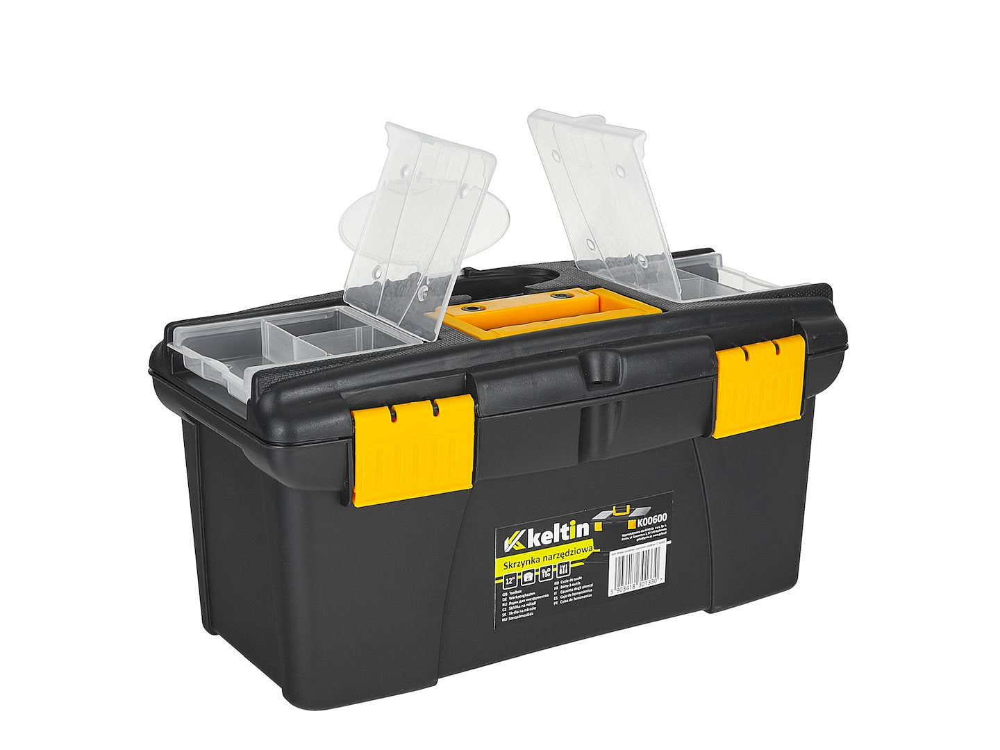 Cassetta porta utensili, nero/giallo, 16", Keltin 32 x 17.5 x 16 cm