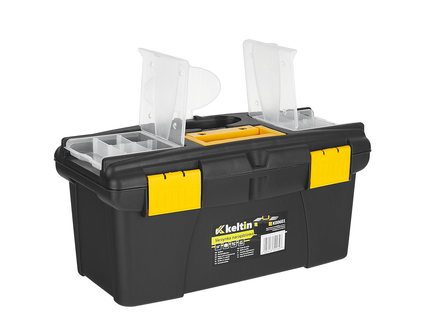 Cassetta porta utensili, nero/giallo, 16", 49 x 27.5 x 24 cm Keltin