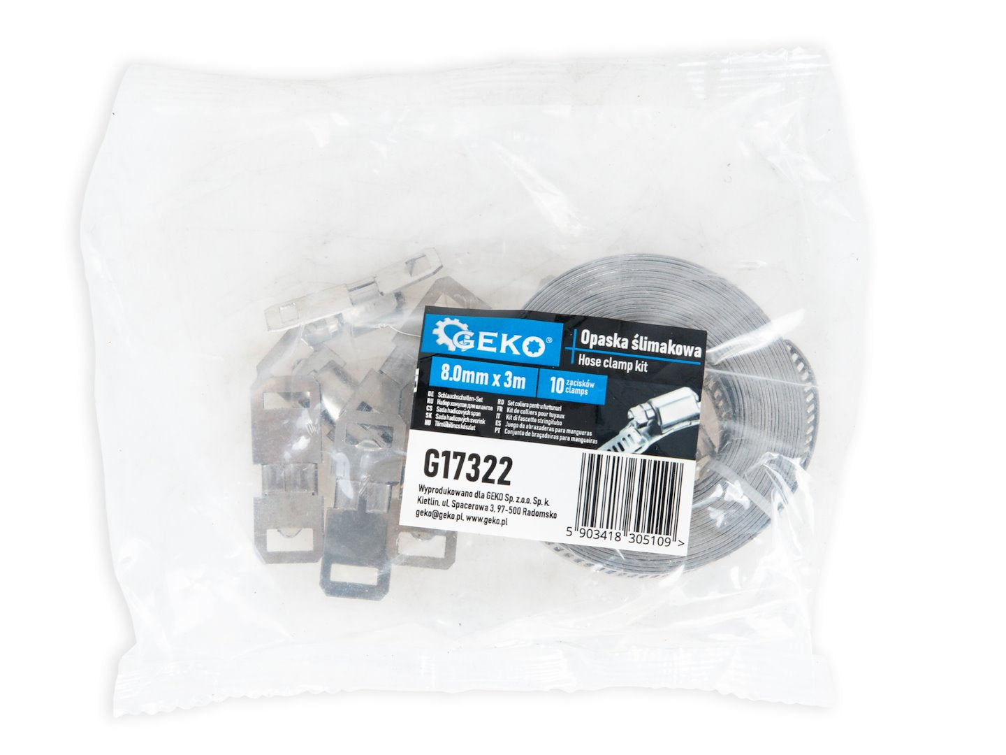 10 pezzi fascette stringitubo regolabili tubi fascette per applicazioni tubature automobilistiche e meccaniche, kit fascetta stringitubo in acciaio, 8 mm x 3m con viti di fissaggio regolabili, Geko