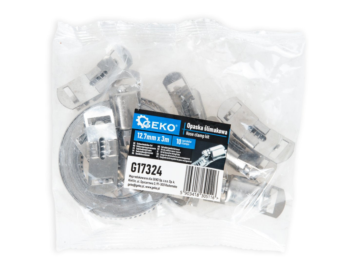 10 pezzi fascette stringitubo regolabili tubi fascette per applicazioni tubature automobilistiche e meccaniche, kit fascetta stringitubo in acciaio, 12.7mm x 3m con viti di fissaggio regolabili, Geko