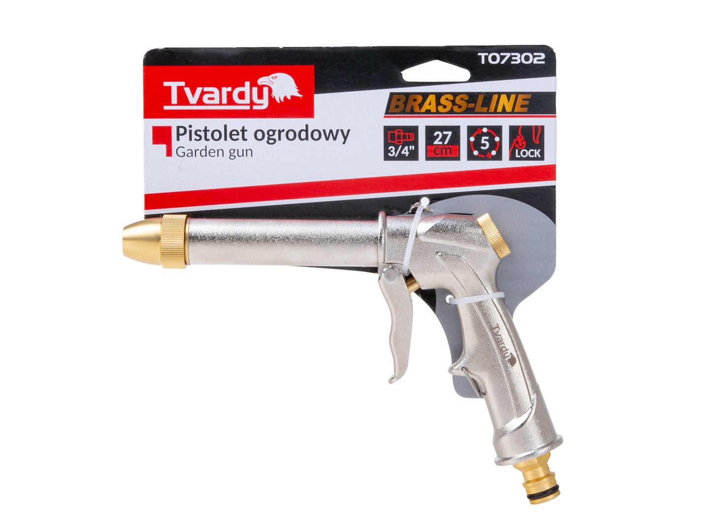 Pistola di irrigazione con lancia di irrigazione a getto regolabile automatico in metallo,27 cm BRASS-LINE