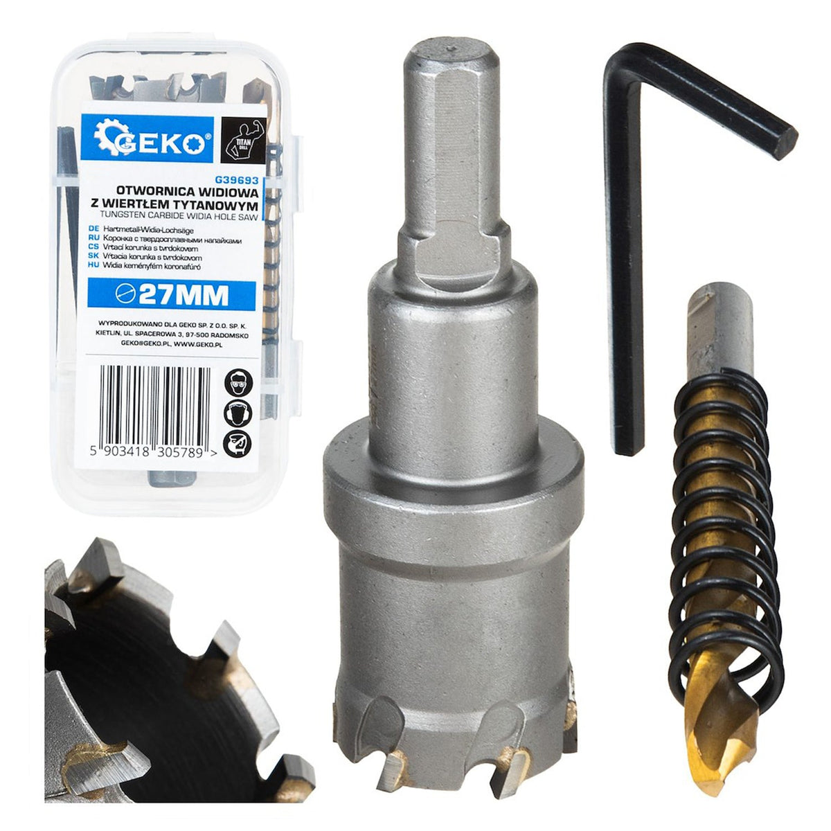 Tazza-fresa-corona TCT in metallo duro 27 mm, per carotaggio, carotatrice per metallo Geko