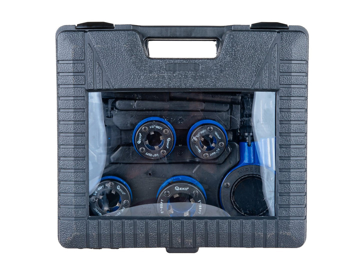 Set-kit filiera manuale a cricco per tubi 3/8''- 1'' Geko