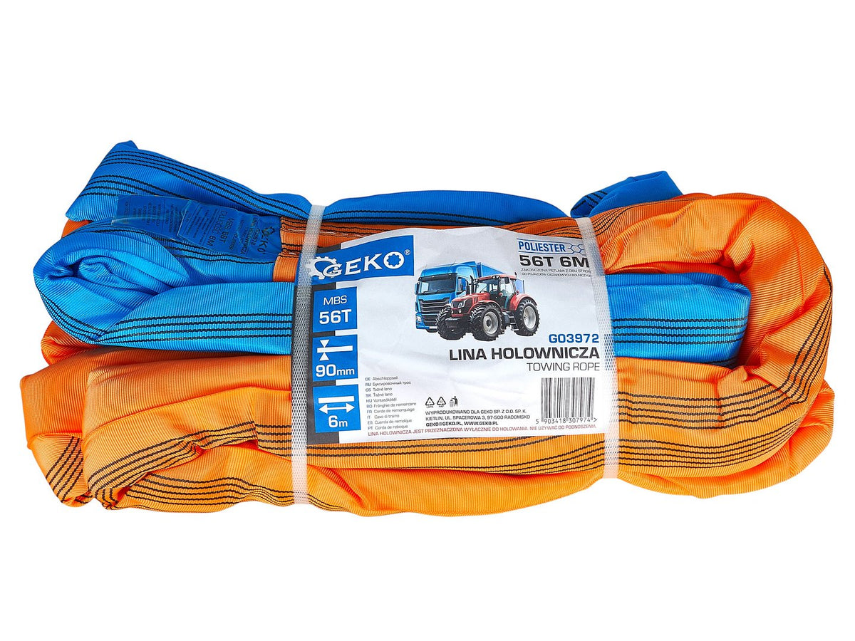 Cinghia di traino professionale 6 m 56 tonnellate per veicoli pesanti Geko
