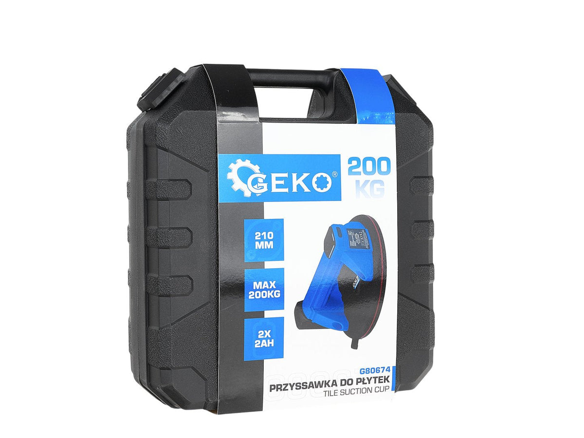 Ventosa elettrica a batteria 210 mm – 3.7 V, 4.0 Ah, portata 200 kg Geko