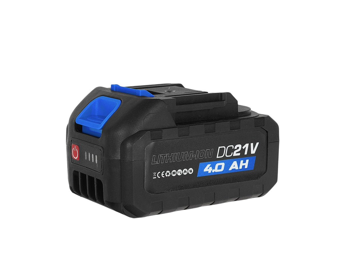 Smerigliatrice angolare a batteria 21 V – 125 mm, 950 W, 2 × 4.0 Ah Geko