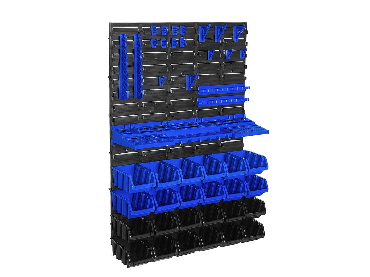 Pannello forato portautensili, portaoggetti,organizzatore da parete con contenitori/cassette, portattrezzi per garage e officina, 576 x 780 mm Geko