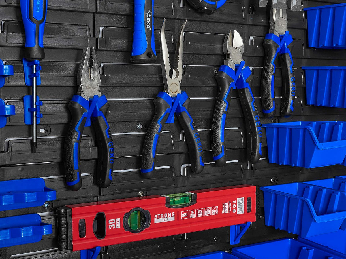 Pannello forato portautensili, portaoggetti,organizzatore da parete 78 elementi, portattrezzi per garage e officina,1152X780 mm Geko