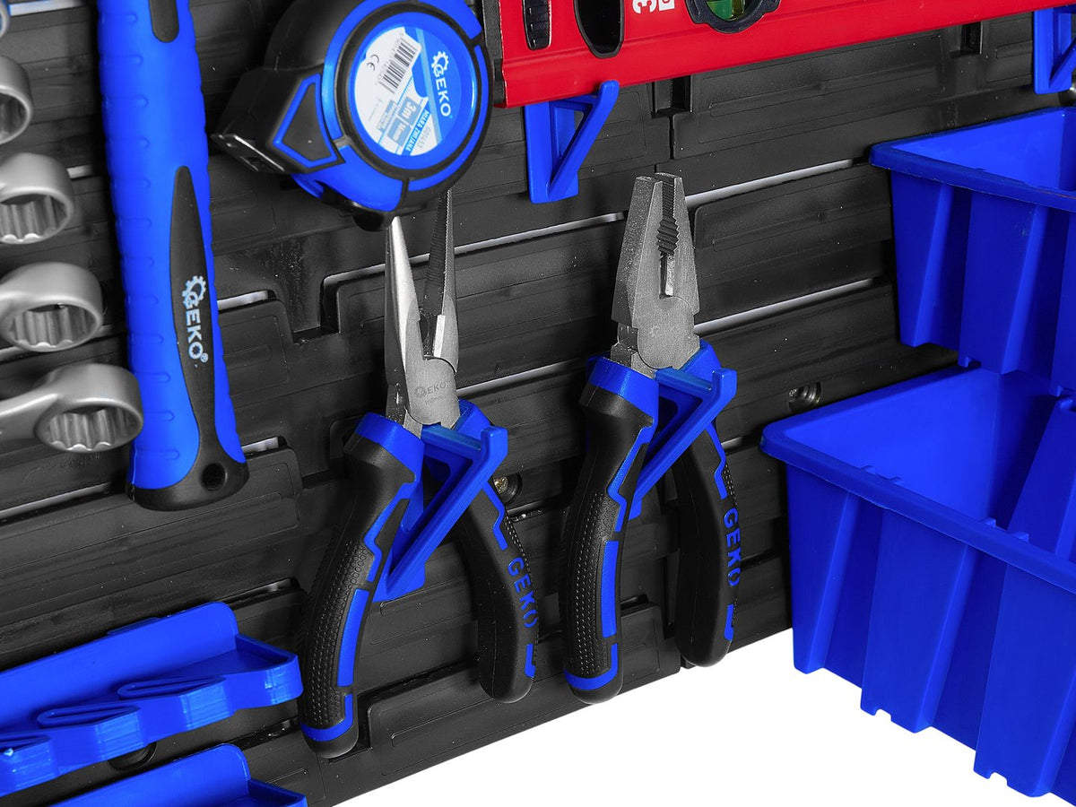 Pannello forato portautensili, portaoggetti,organizzatore da parete con contenitori/cassette, portattrezzi per garage e officina,390x780mm Geko