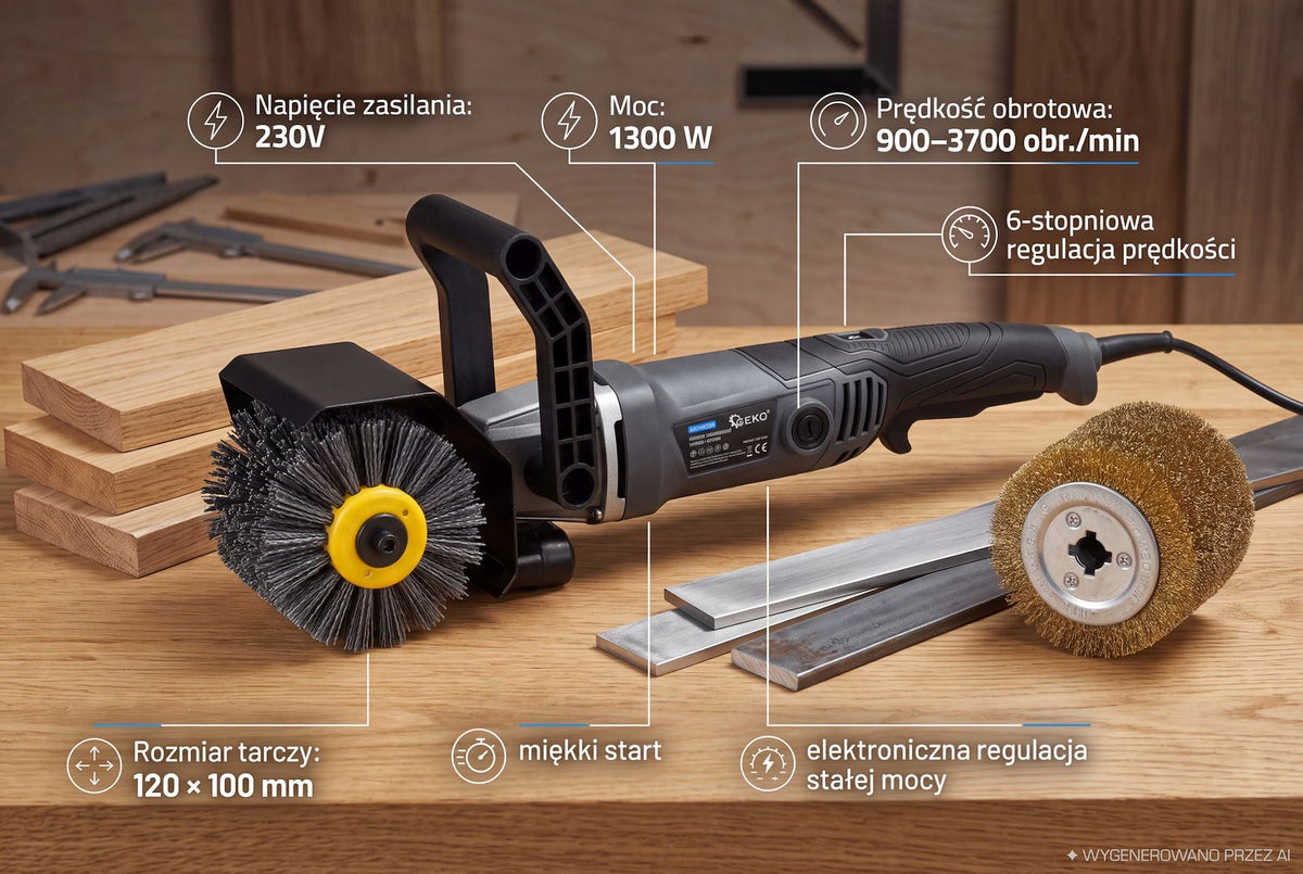 Satinatrice, levigatrice metallo e legno 1300w Geko