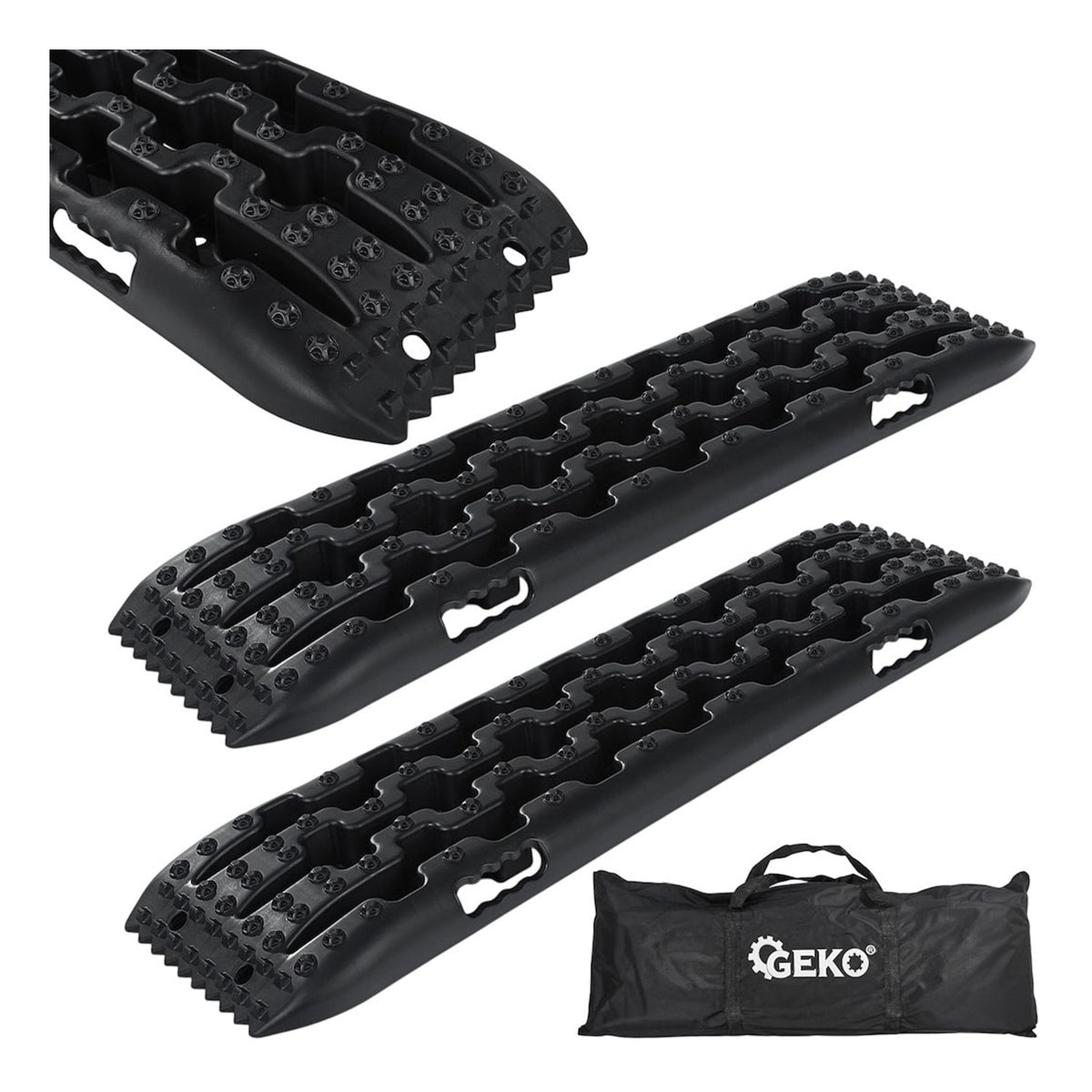 Set-kit piastre da sabbia con borsa e supporto, tavole da trazione per 4x4 SUV camper, neve fango sabbia fuoristrada 10 tonnellate 104x28x6cm Geko
