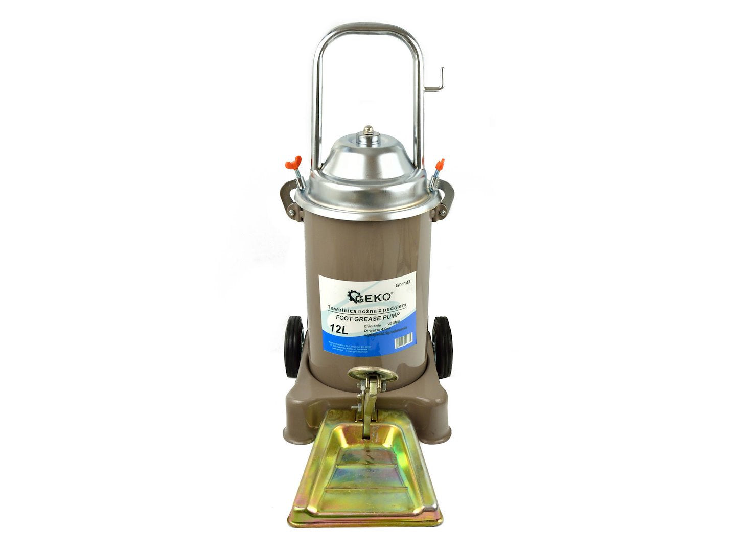 Pompa ingrassatrice a pedale con tubo da 4 m , pompa grasso ad aria compressa 12 litri Geko