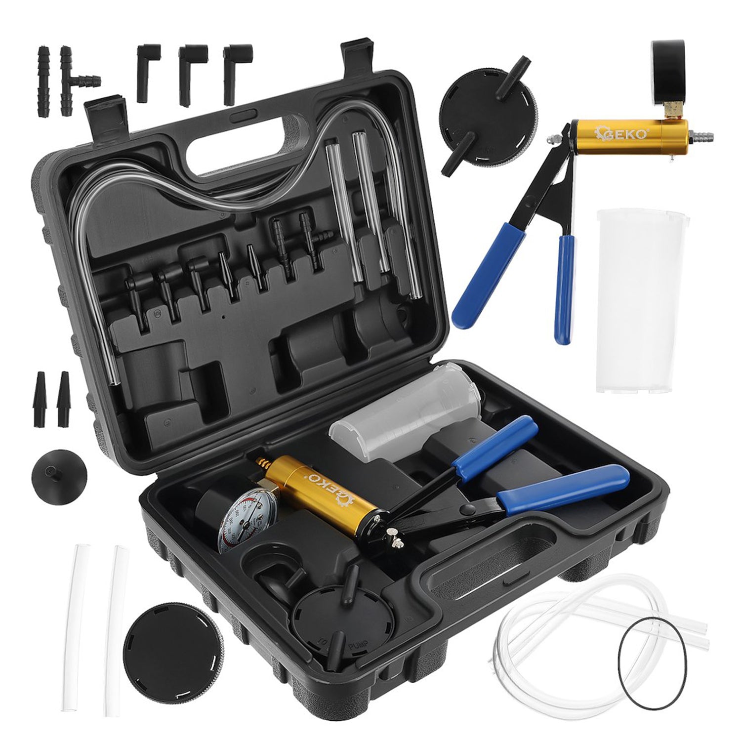 Kit spurgo freni, tester per pompe a vuoto per autoveicoli, pompa manuale a depressione per spurgo freni per automobili auto e moto, apparecchio per spurgo freni