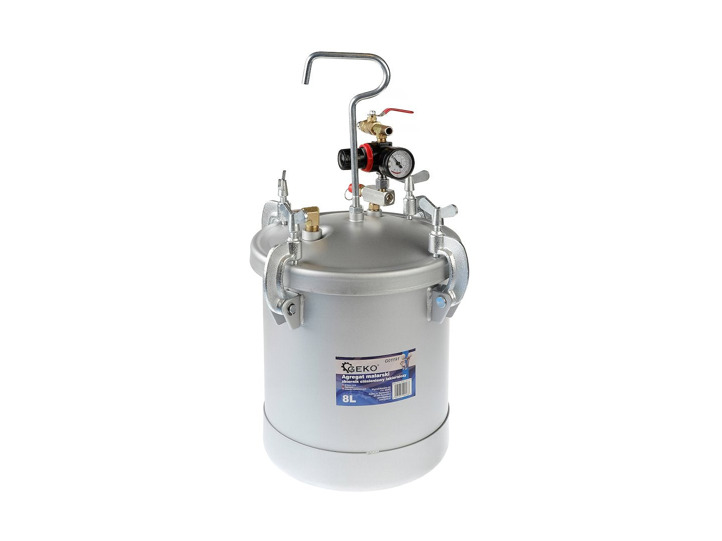 Serbatoio spruzzatore di vernice, serbatoio capienza 8l, alimentazione a pressione, pistola a spruzzo ad alta pressione con ugello 2,0 mm, spruzzatore per verniciatura, serbatoio a spruzzo vernice