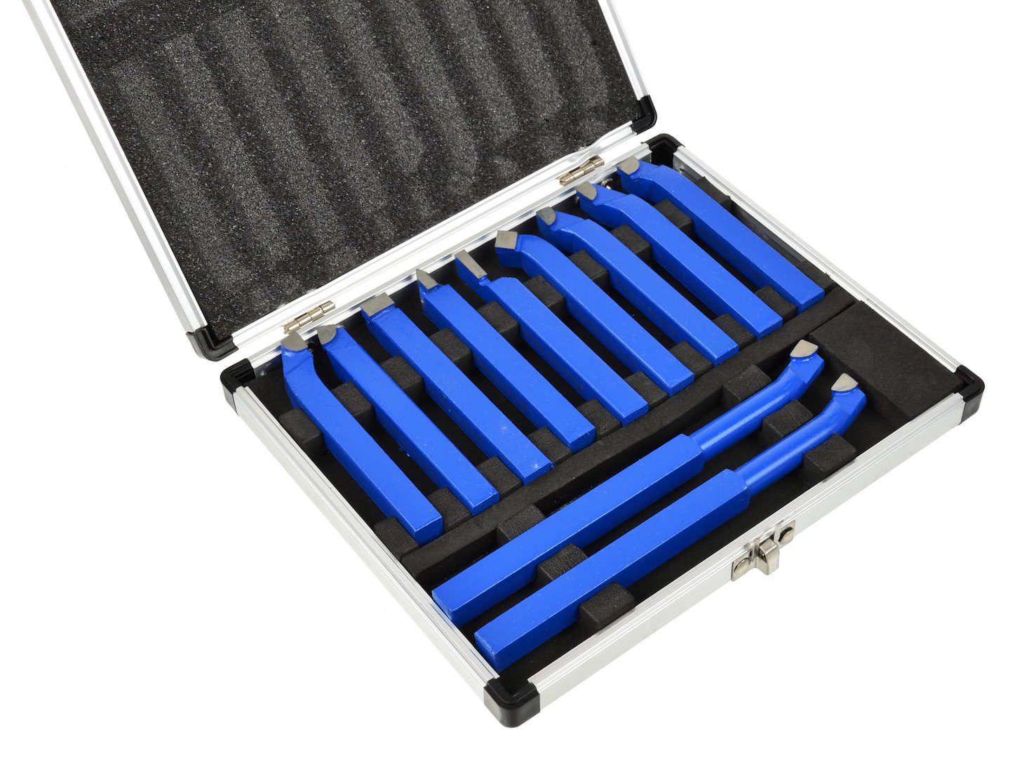 Set di utensili per tornitura con punta in carburo da 11 pezzi, kit di utensili per tornitura, utensili tornio set per tornitura in carburo con inserti in carburo e punte in metallo duro, 10 x 10 mm, Geko
