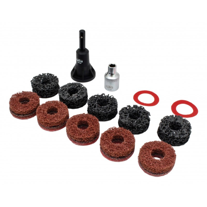 Kit di pulizia mozzo ruota, kit smerigliatrice mozzo ruota, set dischi abrasivi