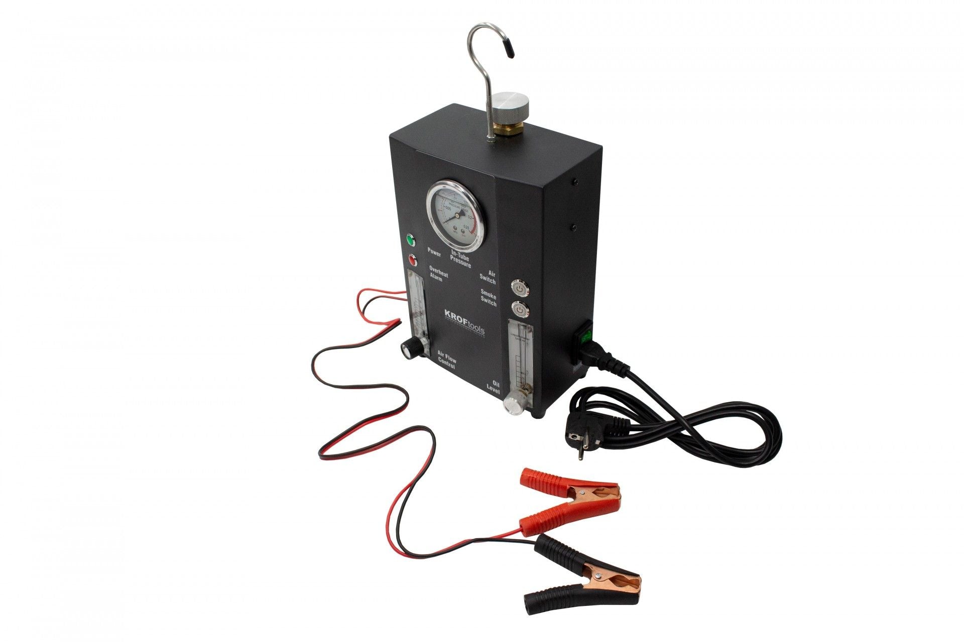Macchina fumogena automotive pompa d'aria incorporata, generatore di fumo per individuazione perdite circuiti auto, tester di rilevamento perdite di fumo per tutte le auto dc12v, moto, camion leggeri, barche, atv, motoslitte ect., con accessori, Kroftools