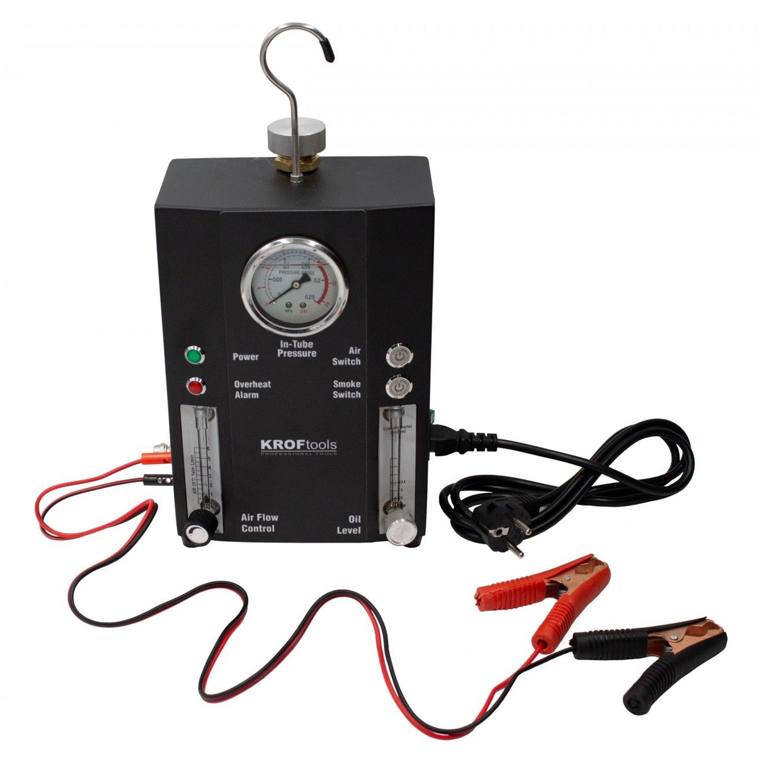 Macchina fumogena automotive pompa d'aria incorporata, generatore di fumo per individuazione perdite circuiti auto, tester di rilevamento perdite di fumo per tutte le auto dc12v, moto, camion leggeri, barche, atv, motoslitte ect., con accessori, Kroftools