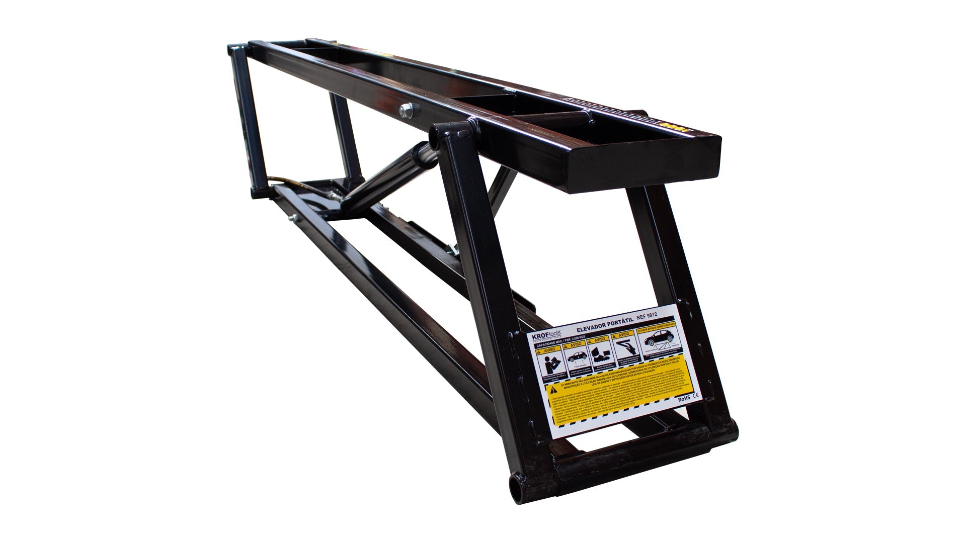 Sollevatore mobile idraulico a forbice 220V capacità max. 2.5t, altezza regolabile 100-458mm, per officina