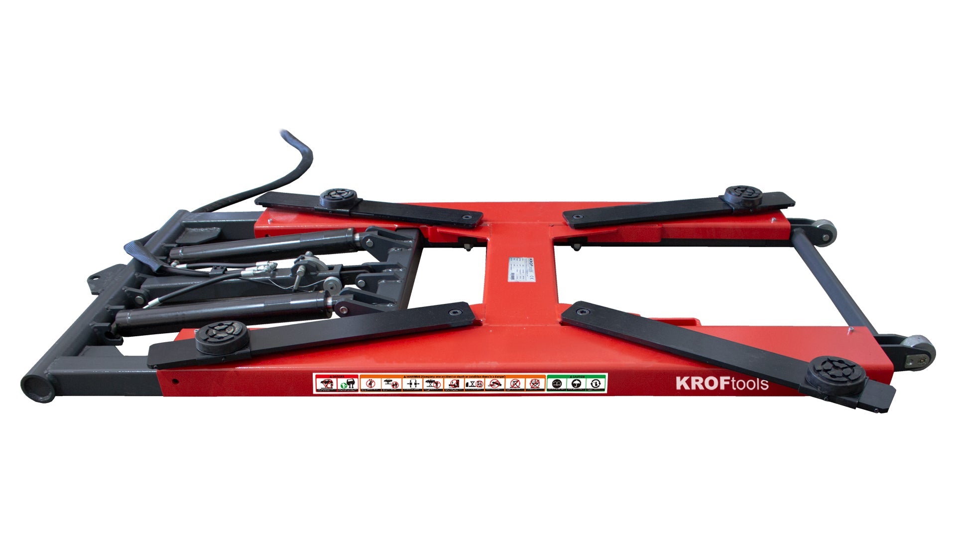 Ponte sollevatore idraulico a forbice per moto da officina capacità max. 3000kg altezza regolabile 130-1200 mm, ponte sollevatore alzamoto da officina operazione idraulica piattaforma