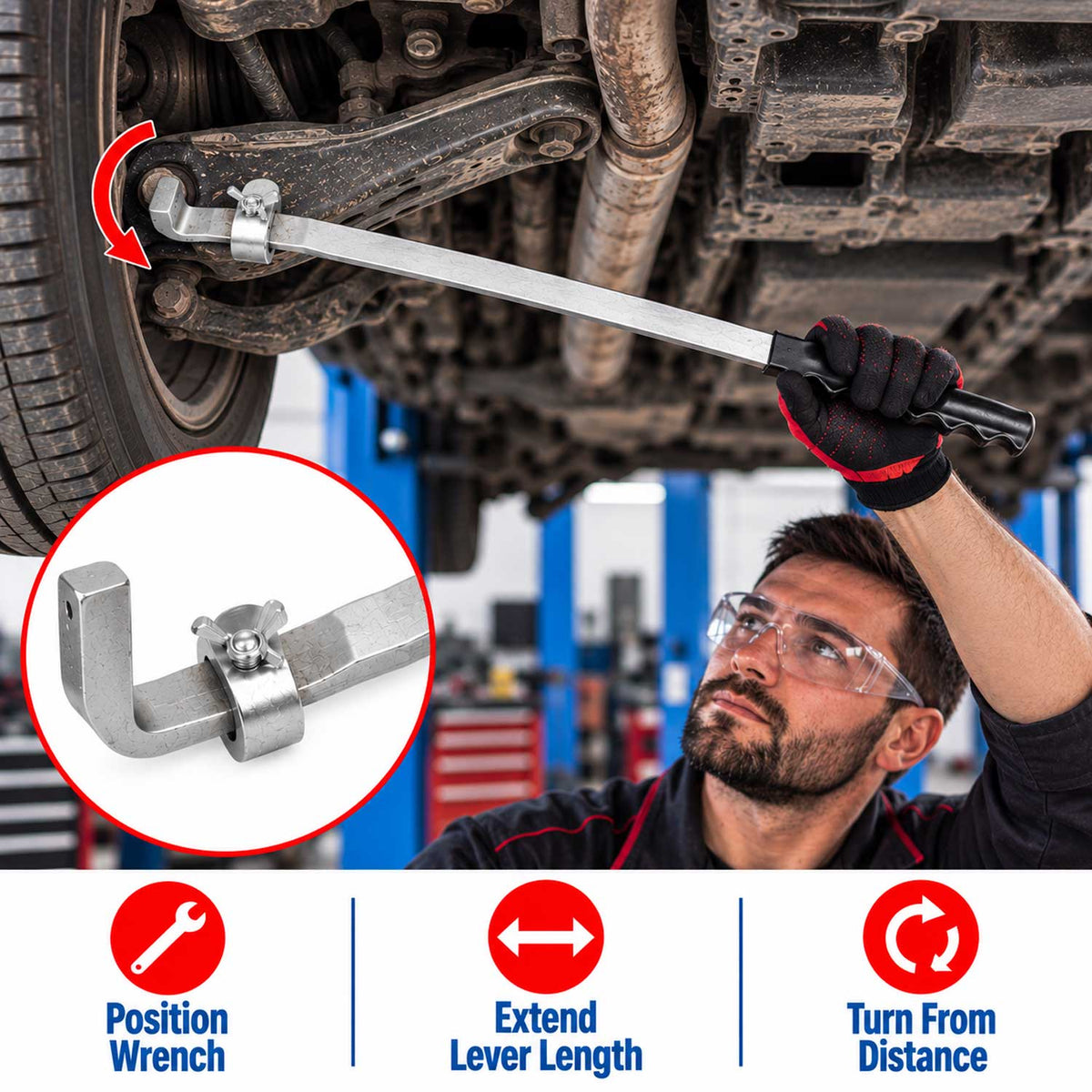 Prolunga per chiave inglese, leva aggiuntiva, estensione per 385 mm Gebo Tools