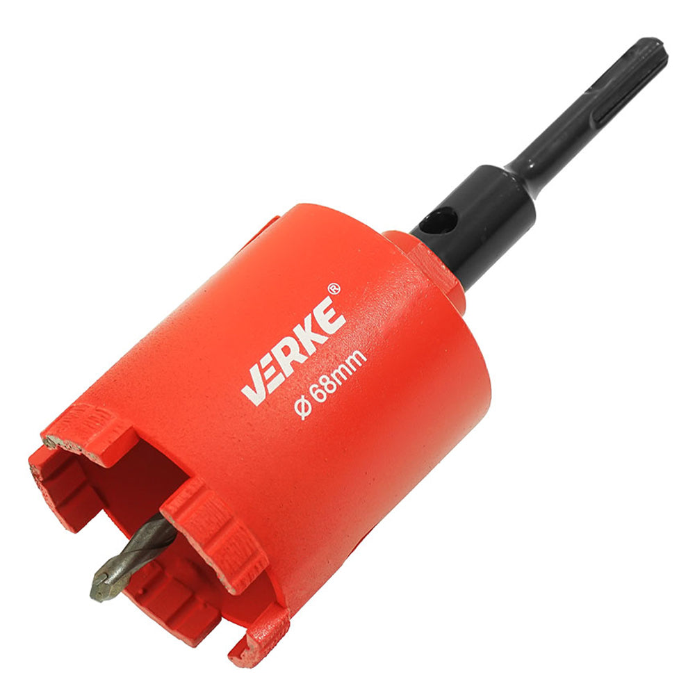 Carotatrice diamantata 5 segmenti turbo, M16 SDS PLUS per cemento e mattoni,fresa a tazza per muro, carotatrice 68 mm Verke
