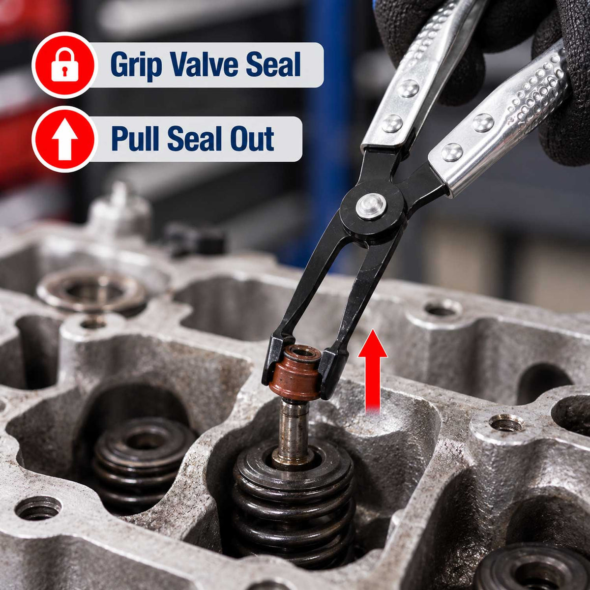 Pinza per sede stelo valvola, per guarnizioni valvole, 268 mm Gebo Tools