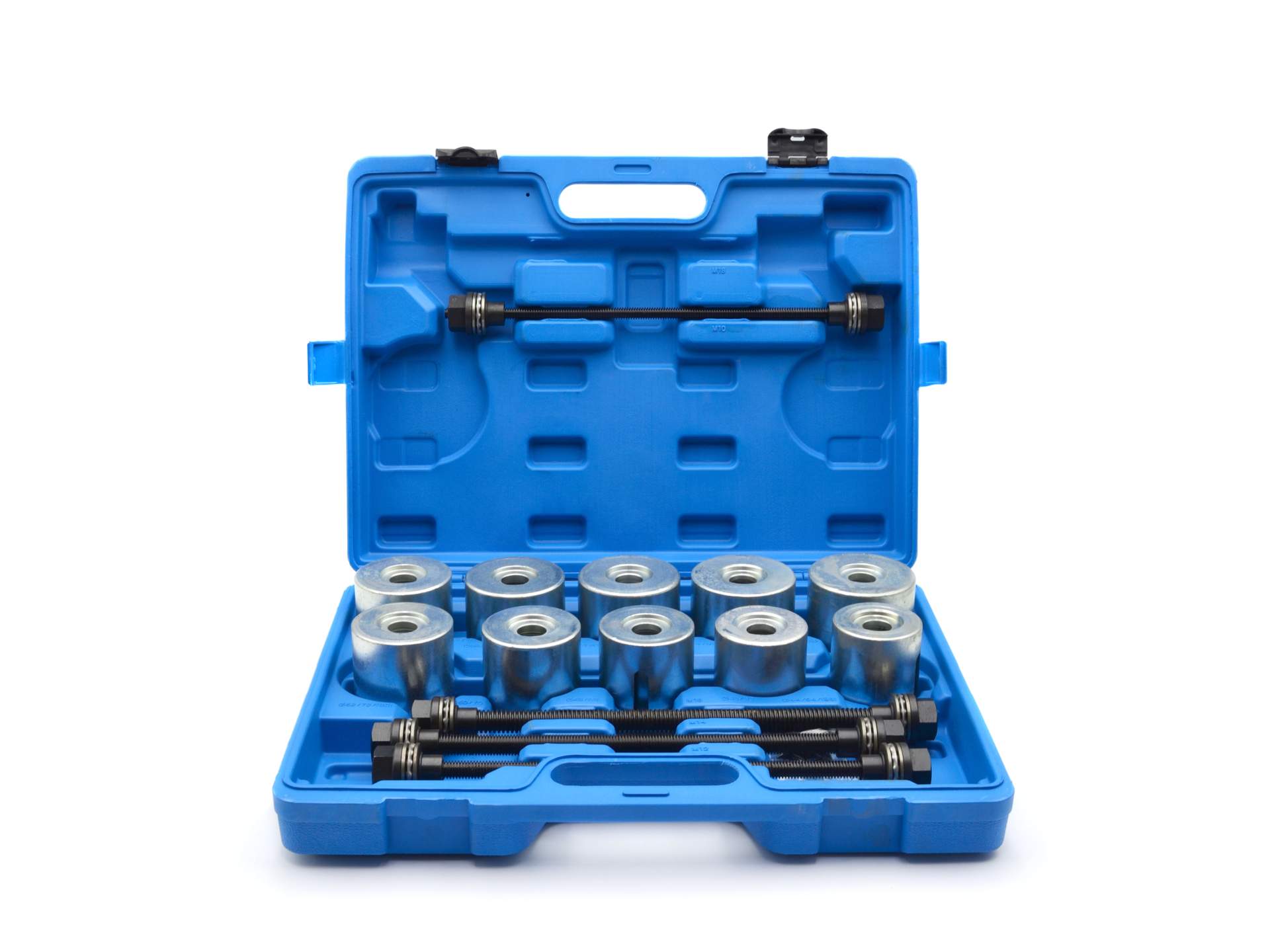 Estrattori set per montaggio smontaggio cuscinetti ruota e boccole, utensili per espulsione cuscinetti assiali, 24 pezzi Geko