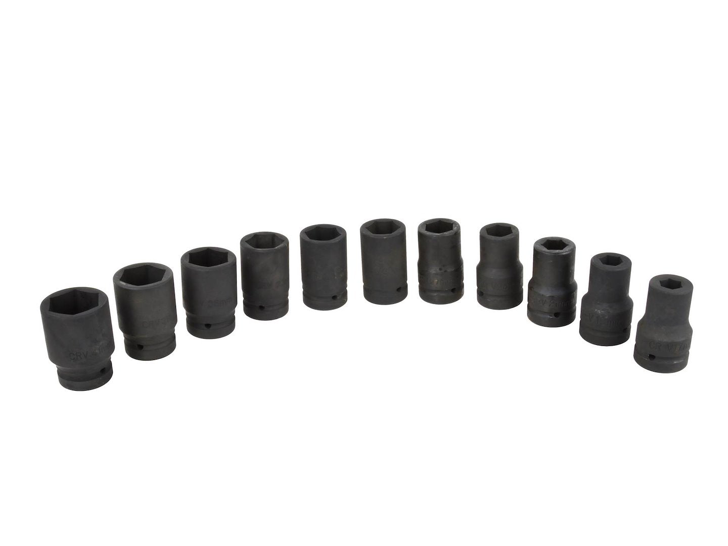 Set bussole a impatto, bussole a impulsi profondo, bussole a impatto attacco 1" esagonali, 17-41 mm, 11 pezzi Gebo Tools