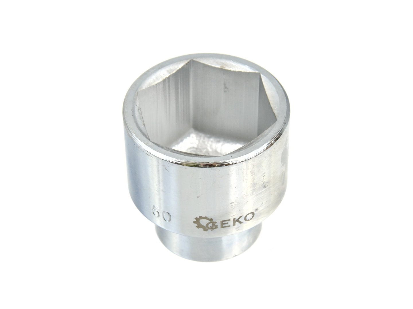 Kit di bussole con cricchetto reversibile, esagonali, estensibile, 19–50 mm (3/4"), 21 pz., con custodia in metallo, Geko