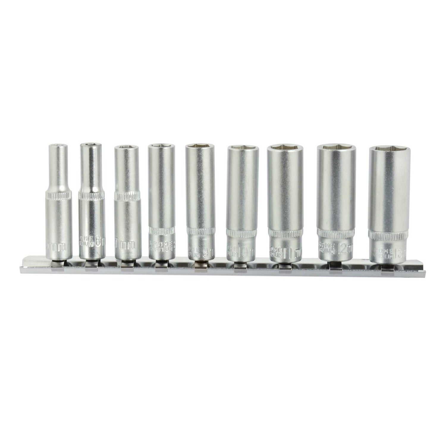 Set bussole a impatto, set di 9 chiavi a bussola con attacco 1/4" esagonali, 5-13 mm Geko