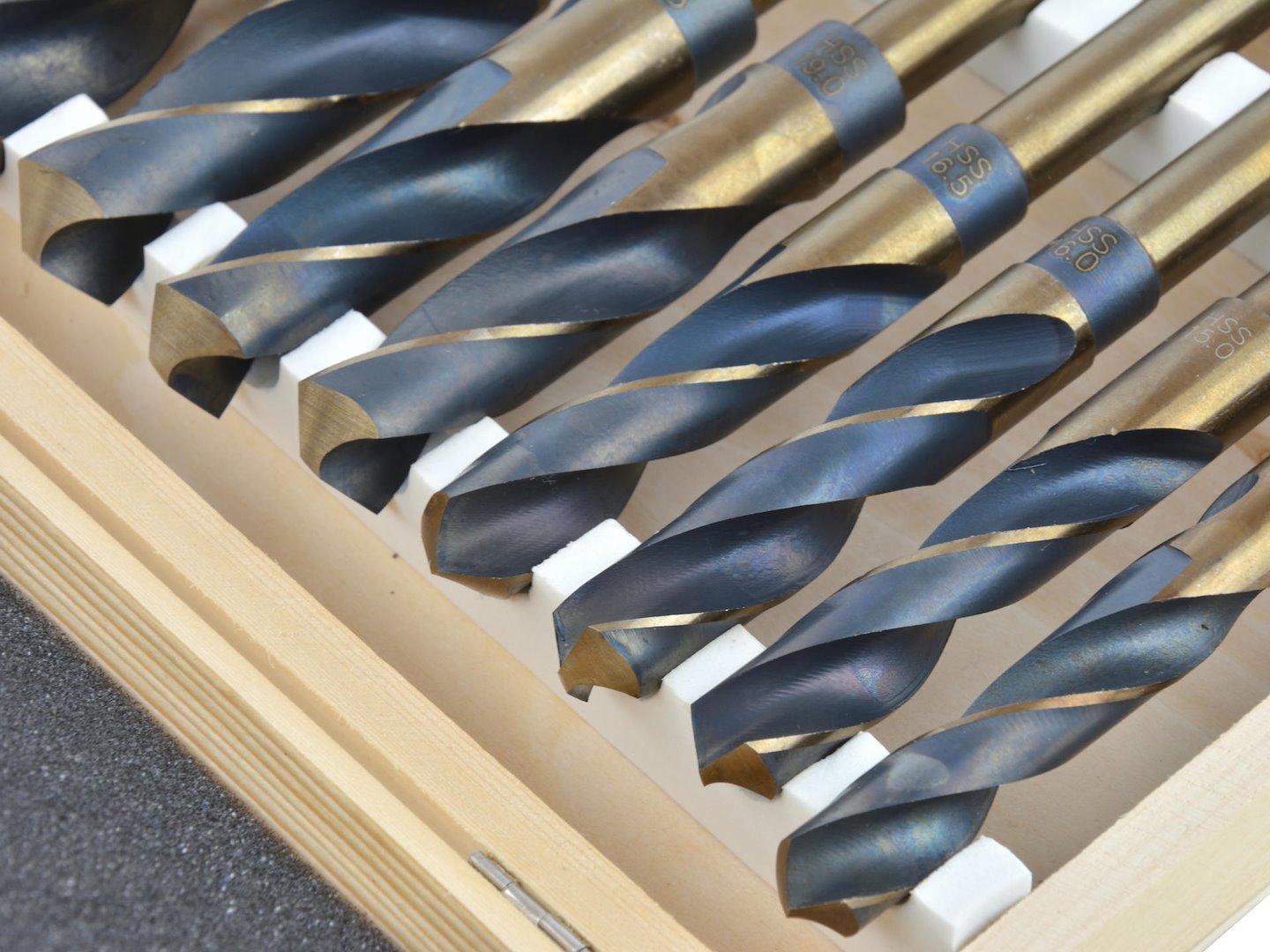 Set di 6 punte trapano professionali, HSS-CO 5% cobalto, 14–25,5 mm, 1/2", angolo 130° – per metalli duri e legno