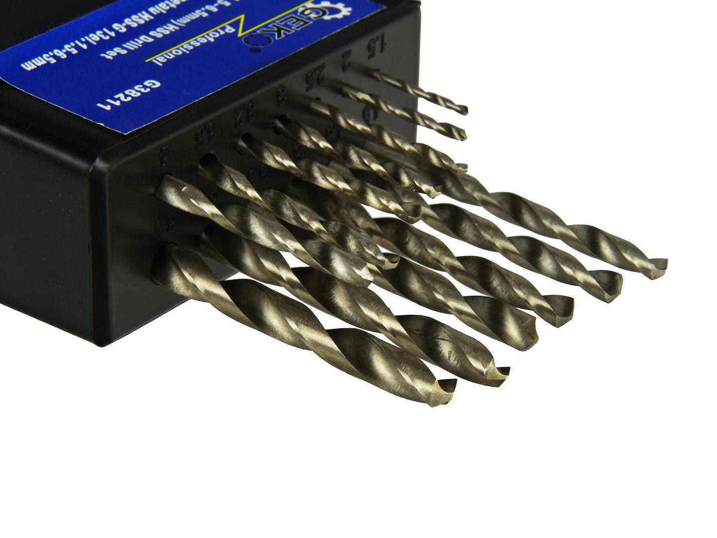Set di 13 punte trapano professionali, per metallo, 1.5-6.5 mm, HSS, attacco cilindrico, punta a 135° gradi