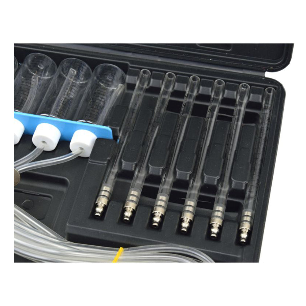 Kit di test per perdite diesel, con tester common rail, tester per perdite, flussometro per iniettori diesel a 6 cilindri, kit di test per iniezione del rail del motore, controllo portate di ritorno