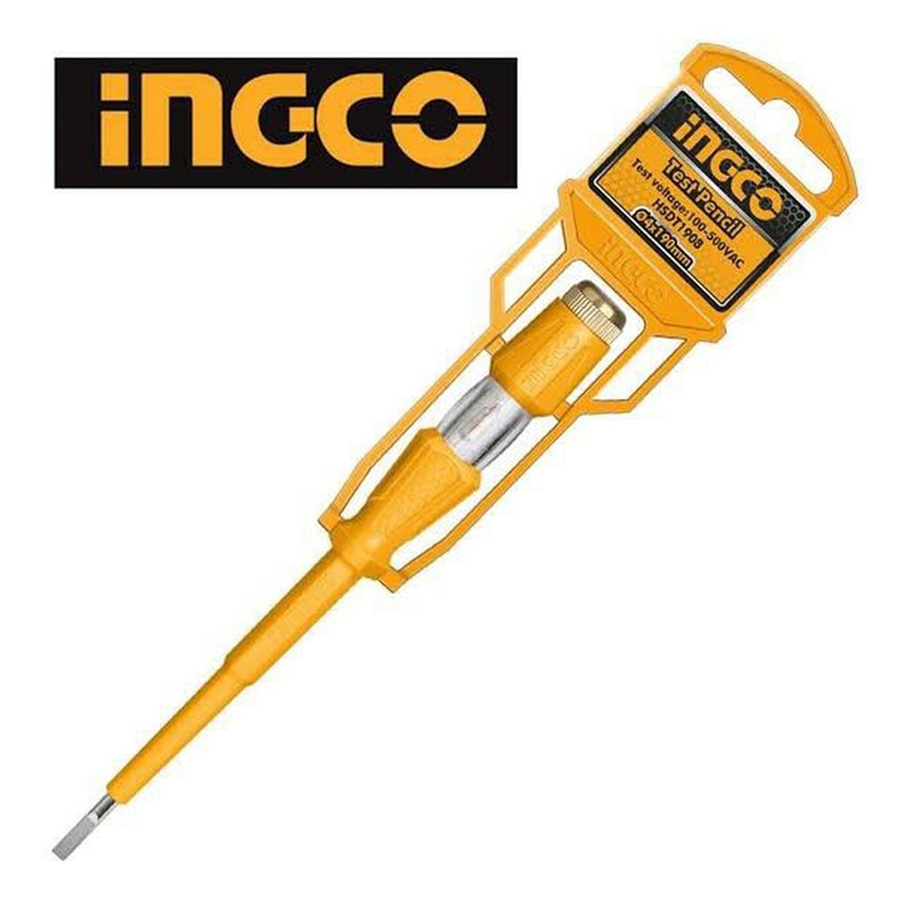 Cacciavite-cercafase rilevatore di tensione elettrica, giravite tester di tensione con indicatore led da 100 a 500 V, penna misuratrice di tensione Ingco