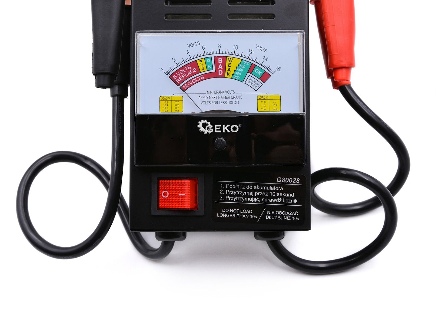 Tester per batterie con display analogico 6–12 v Geko
