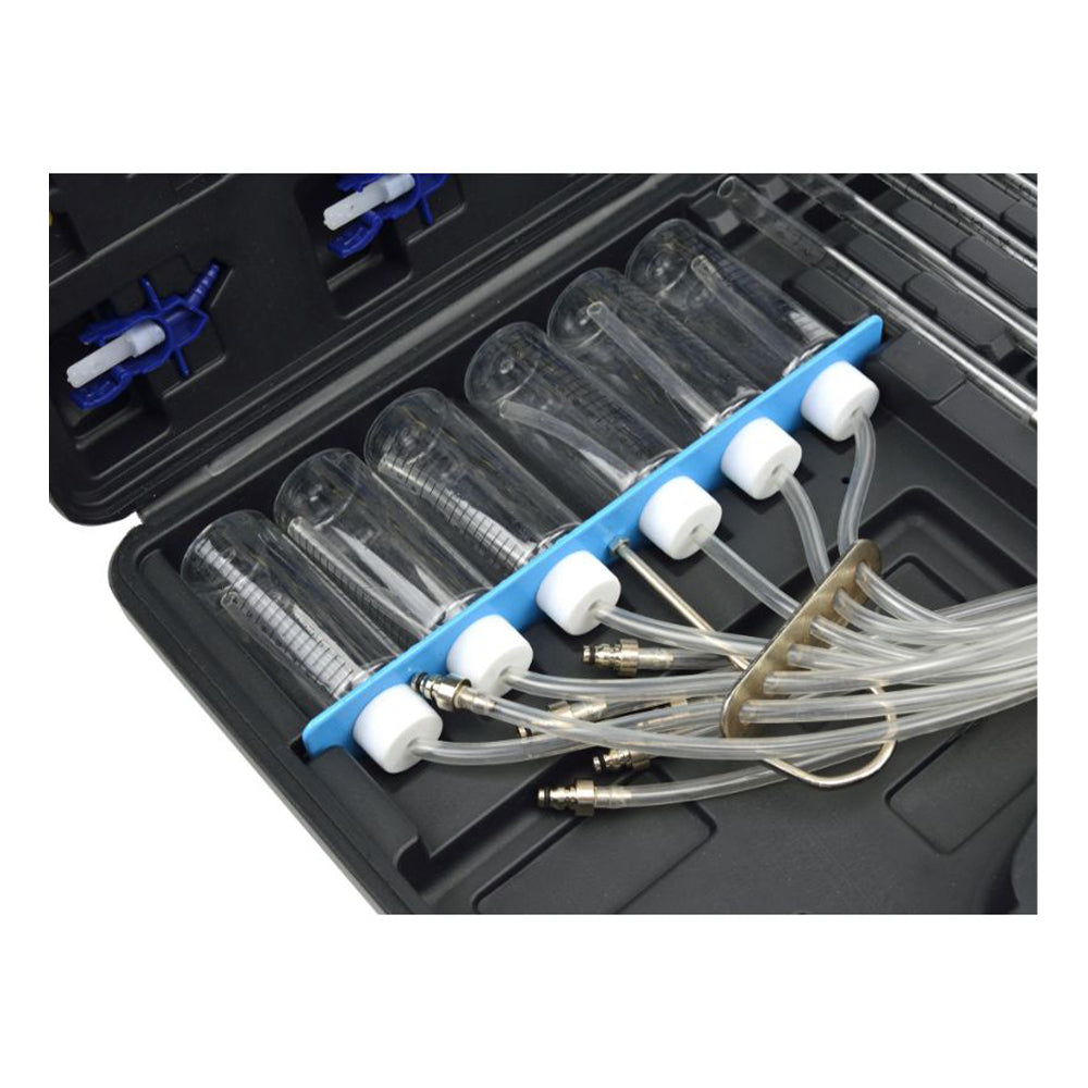 Kit di test per perdite diesel, con tester common rail, tester per perdite, flussometro per iniettori diesel a 6 cilindri, kit di test per iniezione del rail del motore, controllo portate di ritorno