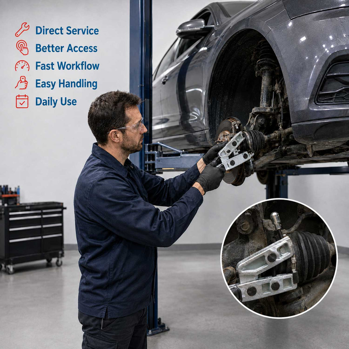 Pinza per fascette per cuffie giunti omocinetici auto modello 1 Gebo Tools