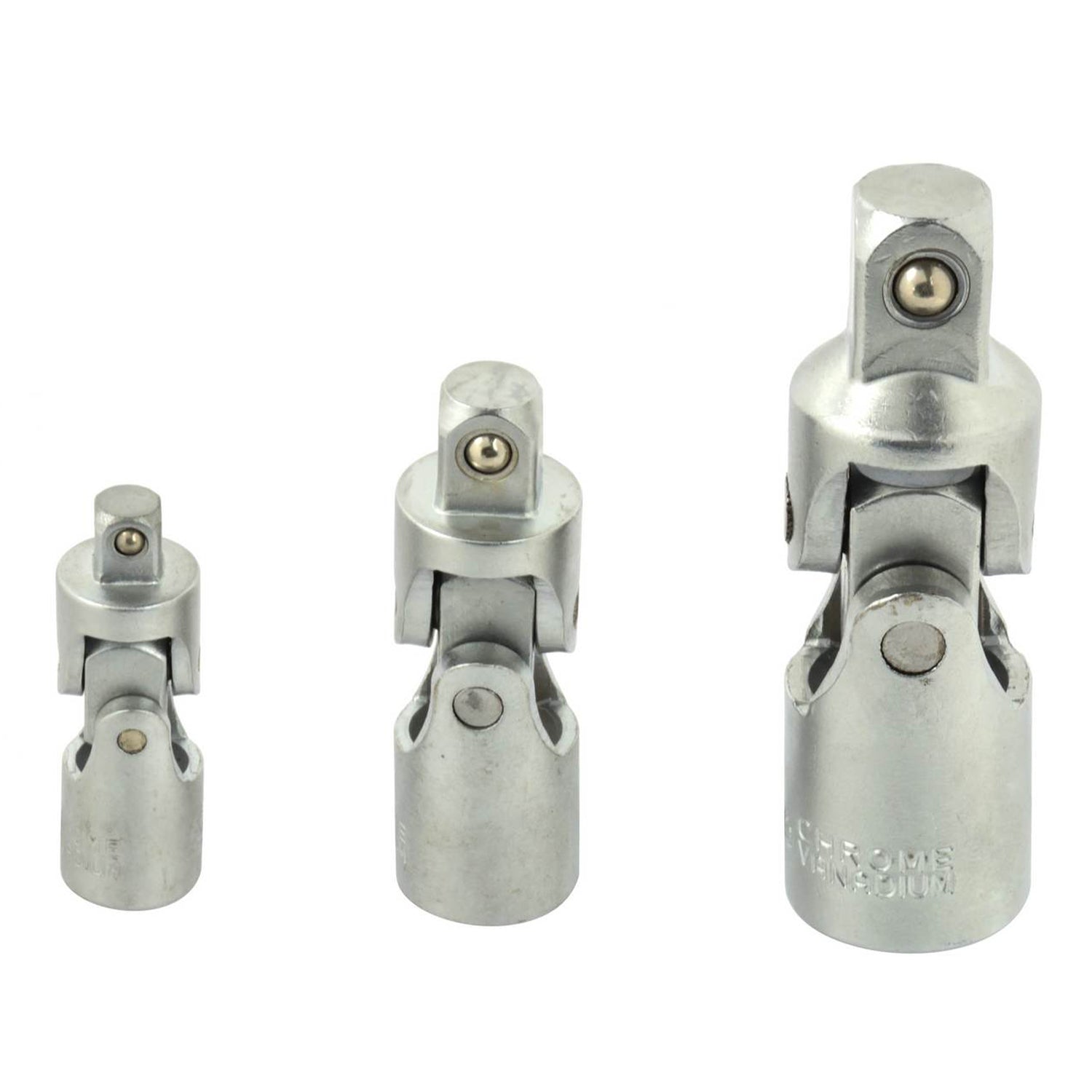 Set adattatori bussola a impatto, per avvitatore a impulsi, con snodo cardanico, 1/4" 3/8" 1/2"